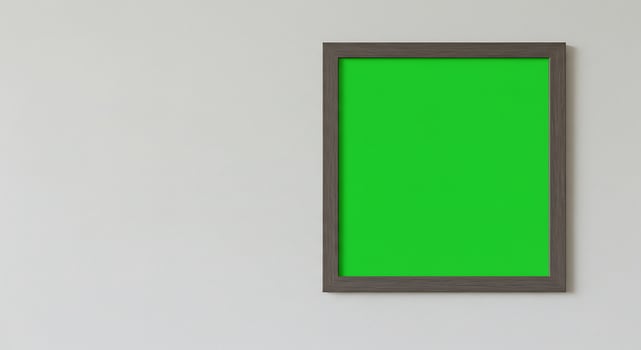 Green screen in a frame on a wall photo