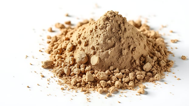 Fresh mushroom powder on a white background photo
