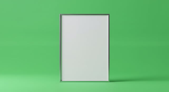 A blank white door on a green background photo