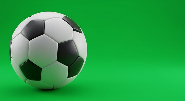 A soccer ball on a green screen photo