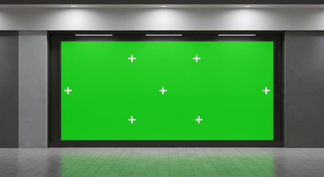 Green screen in a shopping mall photo