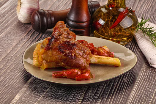 A plate of food on a table photo