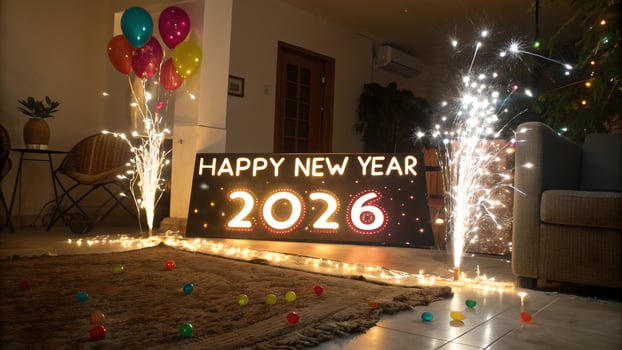 Festive New Years Eve 2026 Home Celebration party photo