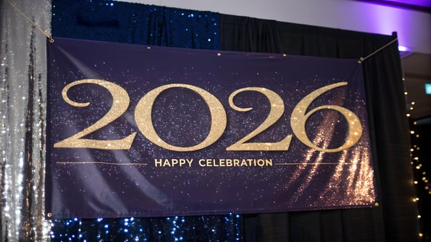 Glittering 2026 Happy Celebration Banner photo