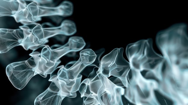 A stylized representation of a spine, highlighting its structure and fluidity. photo