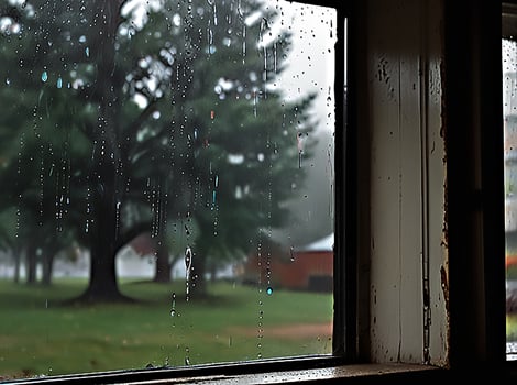 A window with raindrops photo