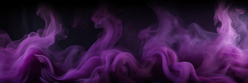 banner with purple smoke swirling on black background, abstract foggy scene photo