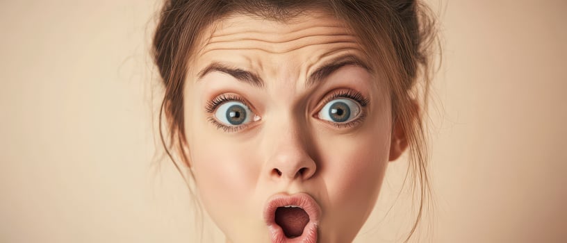 A woman with a surprised expression photo