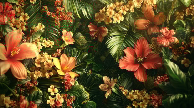 Tropical flowers wallpaper photo
