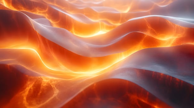 Abstract 3D Background with Glowing Orange Waves photo