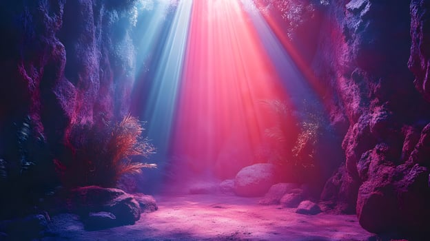 Purple and Pink Cave 3D Illustration photo