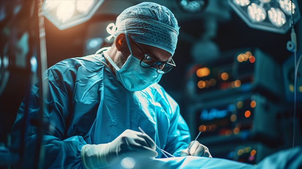 A surgeon in a hospital operating room photo