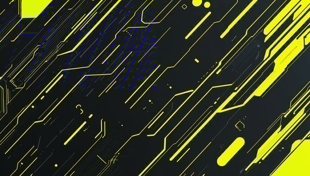 Abstract digital design featuring sleek lines and bright yellow accents. photo