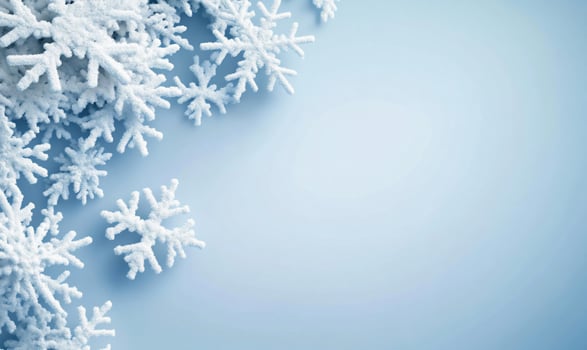 Snow flakes on a blue background photo