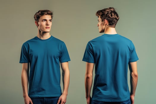 Fashionable Blue Tee For Men Perfect Outfit Staple photo
