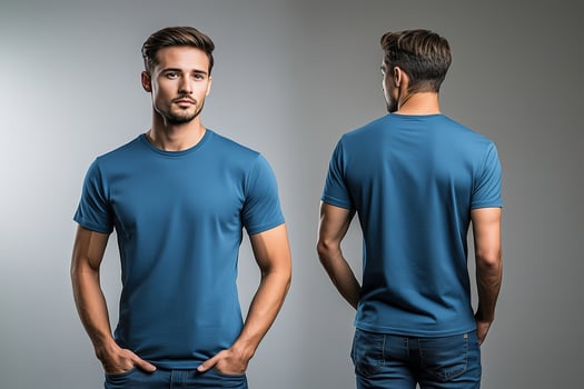 Mens Casual Blue T Shirt Studio Photography photo