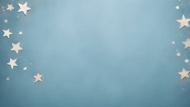 A worn blue backdrop with soft white stars, providing a perfect area for Presidents Day content. photo