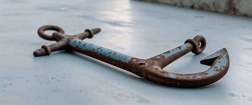An anchor on the ground photo
