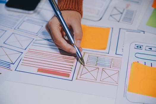A person is working on a website design photo