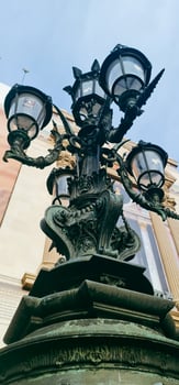 Vintage light monument in Geneva photo