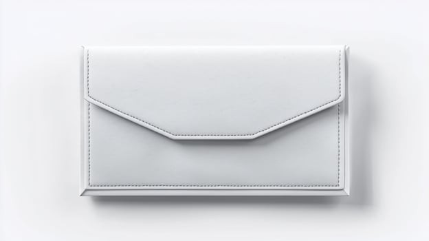 Elegant white envelope wallet on a clean background photo