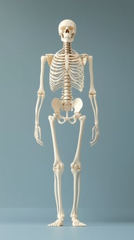 Realistic human skeleton model for medical and educational purposes photo