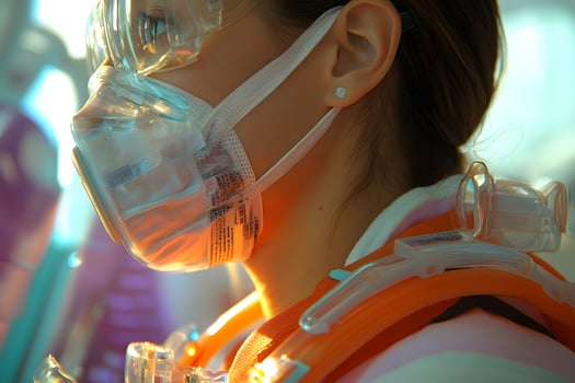 Medical Professional in Protective Gear for Healthcare Safety and Pandemic Response Design photo