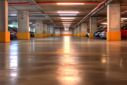 Underground Parking Garage Interior photo