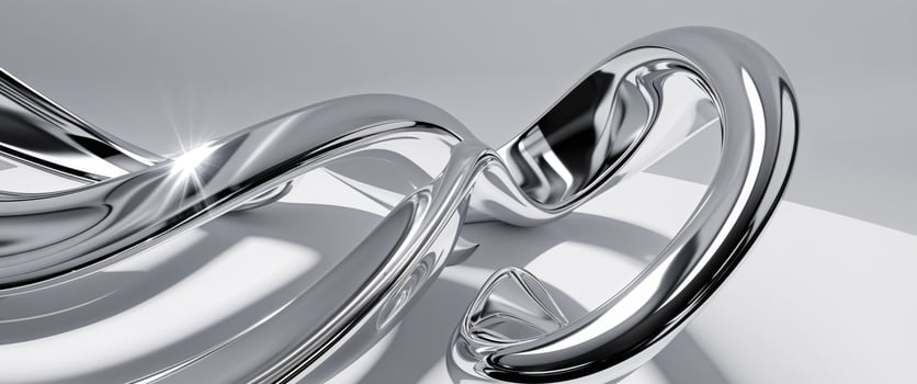 Metallic curves create dynamic surface reflecting light and shadows photo