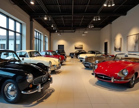 Collection of old cars at the BMW Museum in Munich. photo