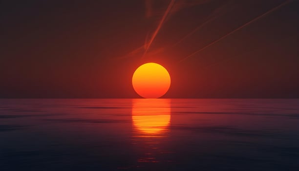 Sunset over the ocean photo