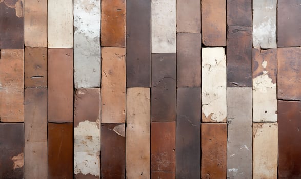 A wall made of old wood with many different colors photo