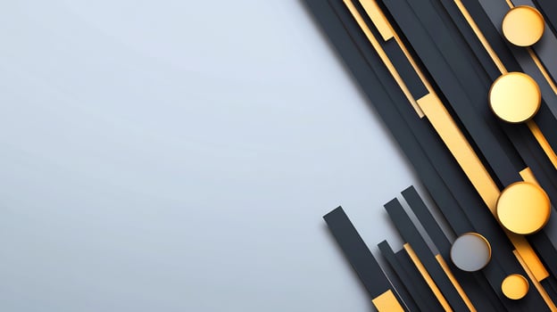 Abstract gold and grey geometric shapes background. photo