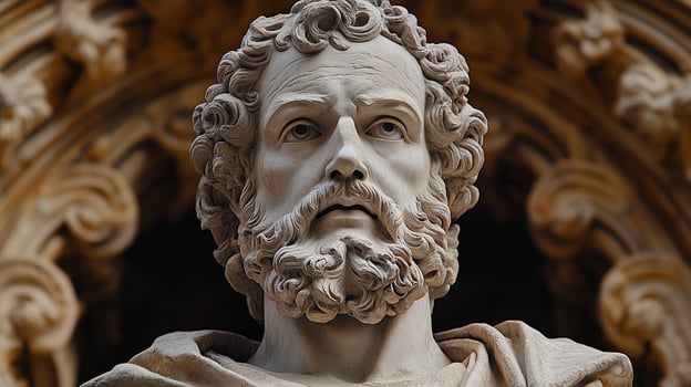 saint paul. statue spain saint girona paul facade photo