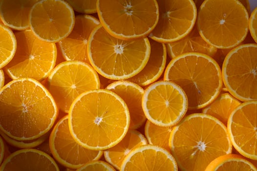 Vibrant citrus slices arranged artistically for a refreshing display of color and flavor photo