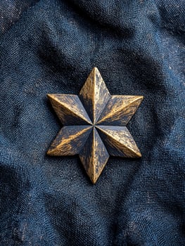 A six pointed star on a textured blue background photo
