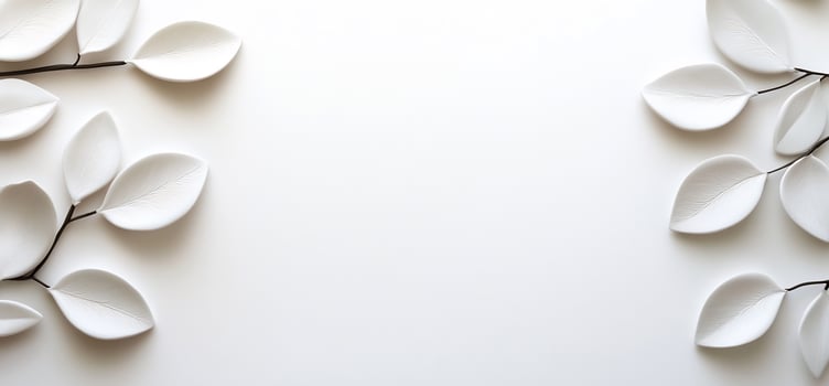 White leaf design on white background. photo