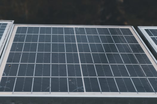 Top View of Solar Panels on Rooftop, Clean Energy Solution photo