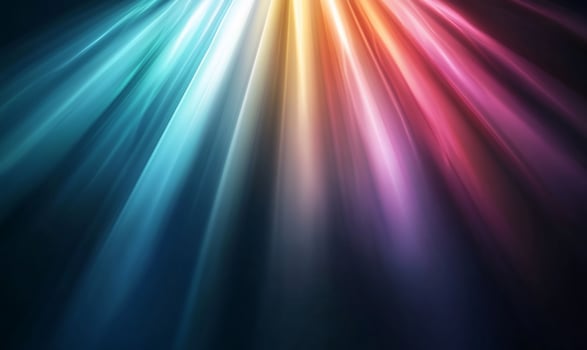 Abstract colorful light rays converging. photo