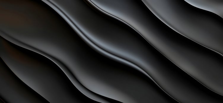 Black abstract background with wavy lines photo
