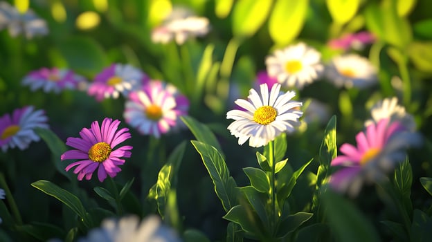 Nature Beauty Captured in a Close-Up of Flowers and Leaves photo