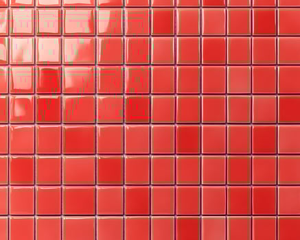 Grid of Coral-Red Glossy Square Tiles photo