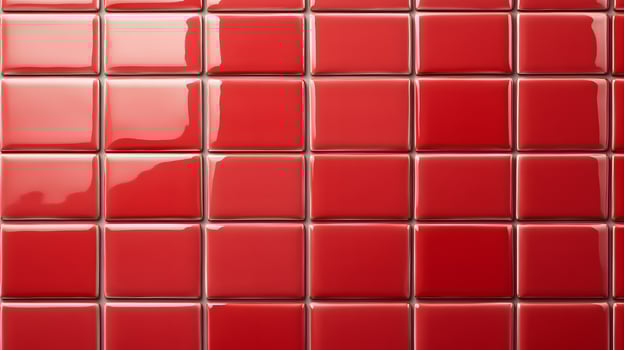 Grid of Glossy Red Rectangular Tiles photo