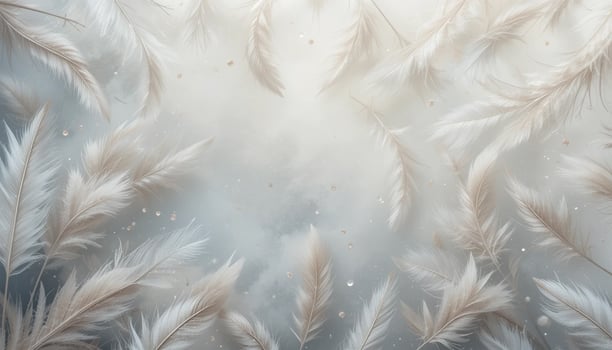 A delicate feather pattern with soft neutral tones, airy texture photo