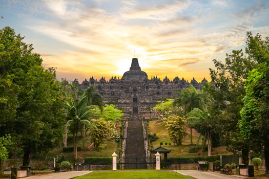 Borobudur, a Mahayana Buddhist temple in Magelang Regency, Java, Indonesia photo