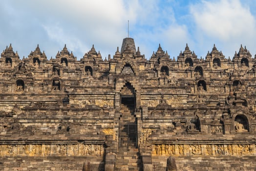 Borobudur or Barabudur, a Mahayana Buddhist temple in Magelang Regency, Java, Indonesia. photo
