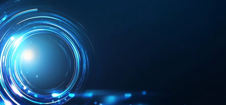 Abstract blue glowing circle background. photo