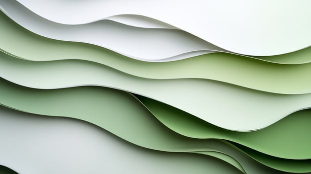 Abstract green paper cut wave background photo