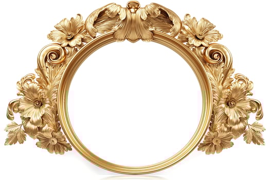 Ornate golden picture frame with floral carvings, perfect for showcasing cherished memories. photo