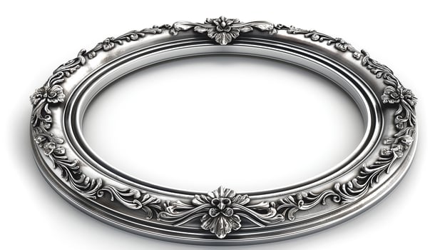 Elegant ornate silver frame with intricate floral designs, perfect for showcasing artwork or photos. photo